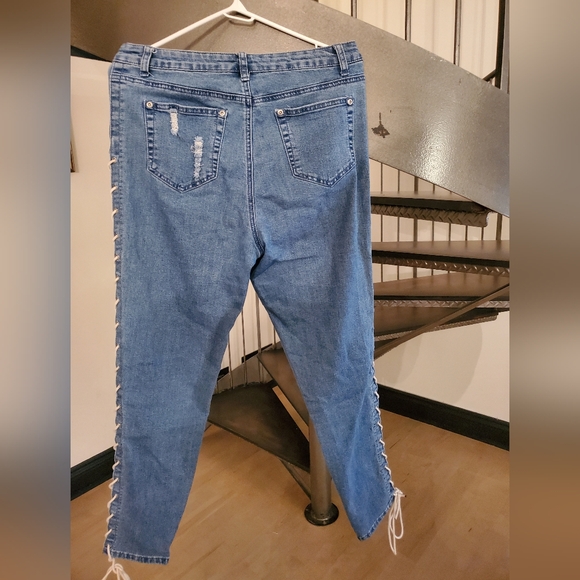 Boohoo Lace Up Jeans Size 10 - Picture 3 of 5